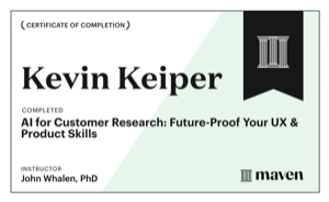 AI for Customer Research certificate, Maven