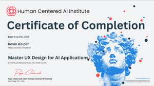 Master UX Design for AI Applications certificate, Human Centered AI Institute